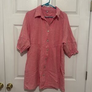Pink denim dress